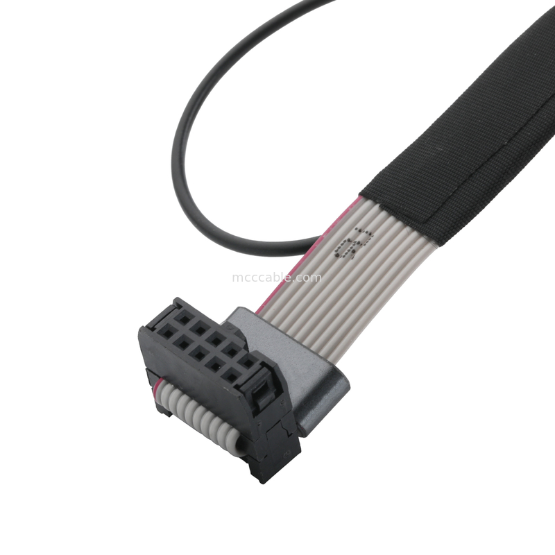 IDC FC-10P và TER M4 pitch 1.27mm Kết nối cáp đất với dây vòng UL2651 28AWG cáp OEM / ODM