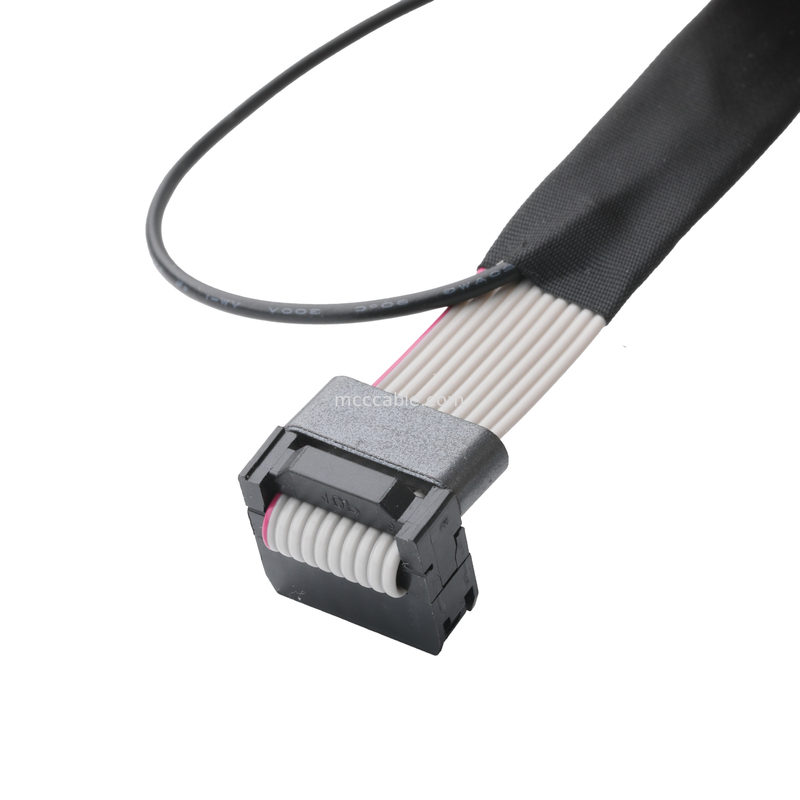 IDC FC-10P và TER M4 pitch 1.27mm Kết nối cáp đất với dây vòng UL2651 28AWG cáp OEM / ODM