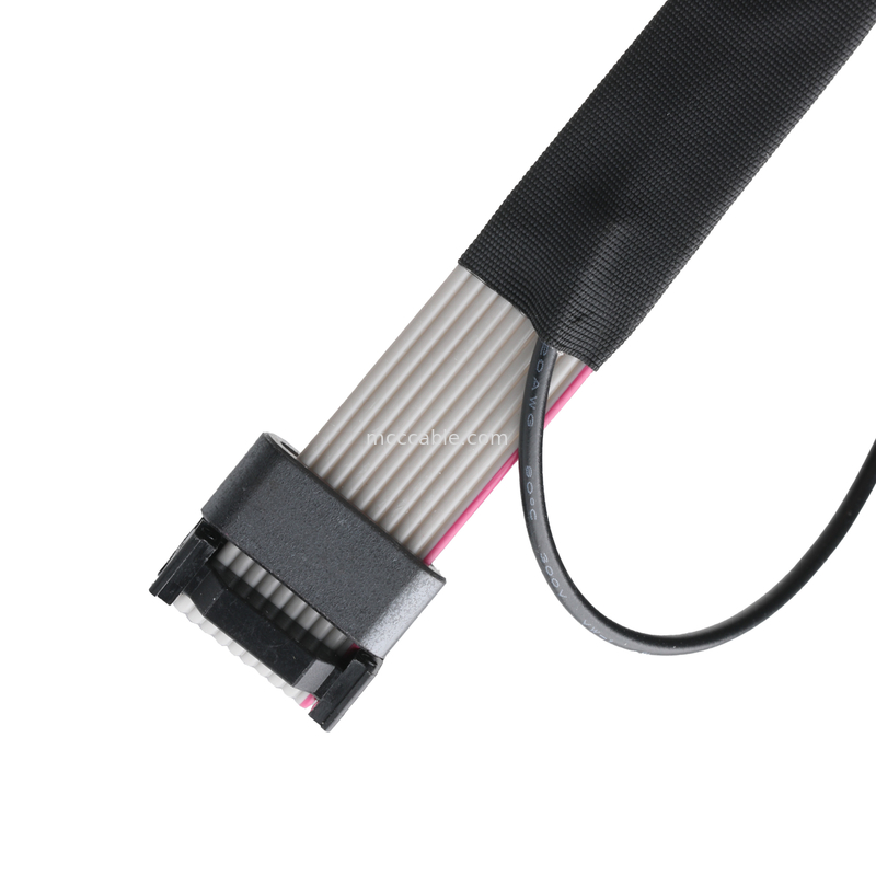 IDC FC-10P và TER M4 pitch 1.27mm Kết nối cáp đất với dây vòng UL2651 28AWG cáp OEM / ODM