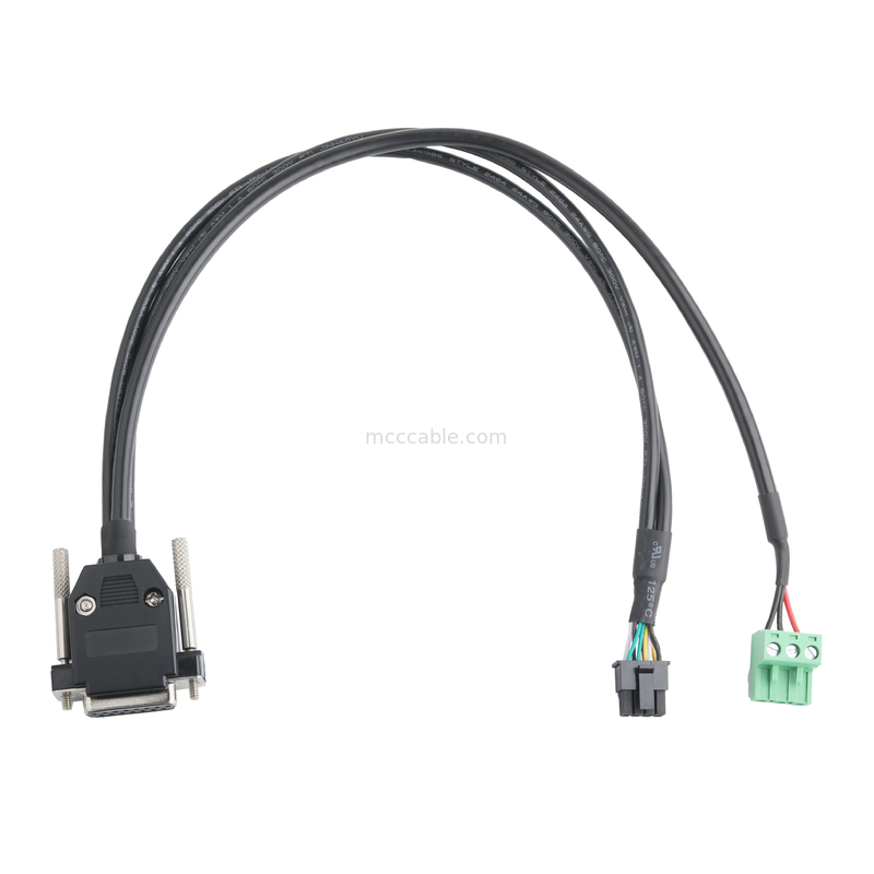 Bộ kết nối cáp công nghiệp tùy chỉnh DB-15P nữ đến HSG 43025-0800 pitch 3.0mm và 691352710003 pitch 5.8mm