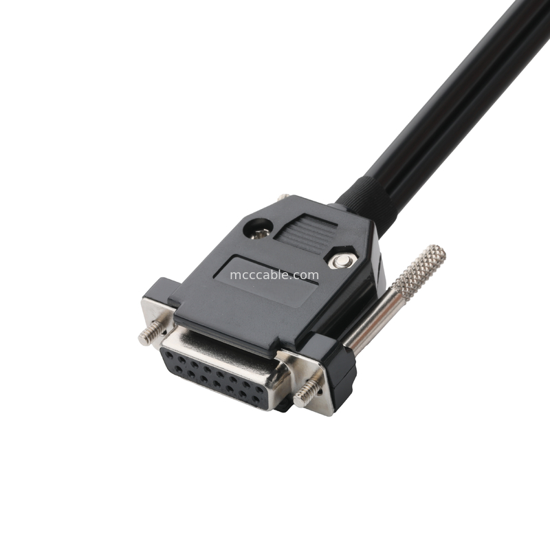Bộ kết nối cáp công nghiệp tùy chỉnh DB-15P nữ đến HSG 43025-0800 pitch 3.0mm và 691352710003 pitch 5.8mm