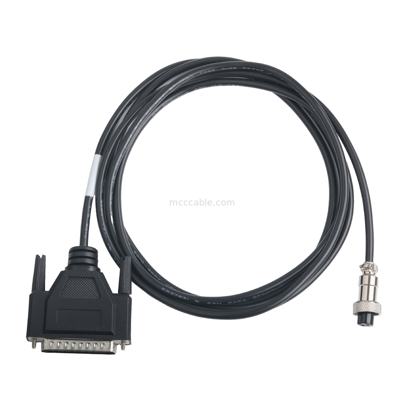 CLEAR PVC 30P D-SUB FEMALE đến GX12 M12-2P kết nối Custom Cable Assembly Connectors OEM/ODM