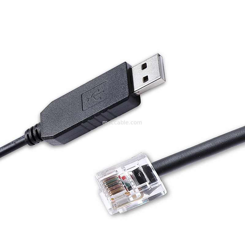 USB-A đến RS232 RJ12 Serial Cable 6P6C tương thích với RS232 Communication Configuration Debugging Line