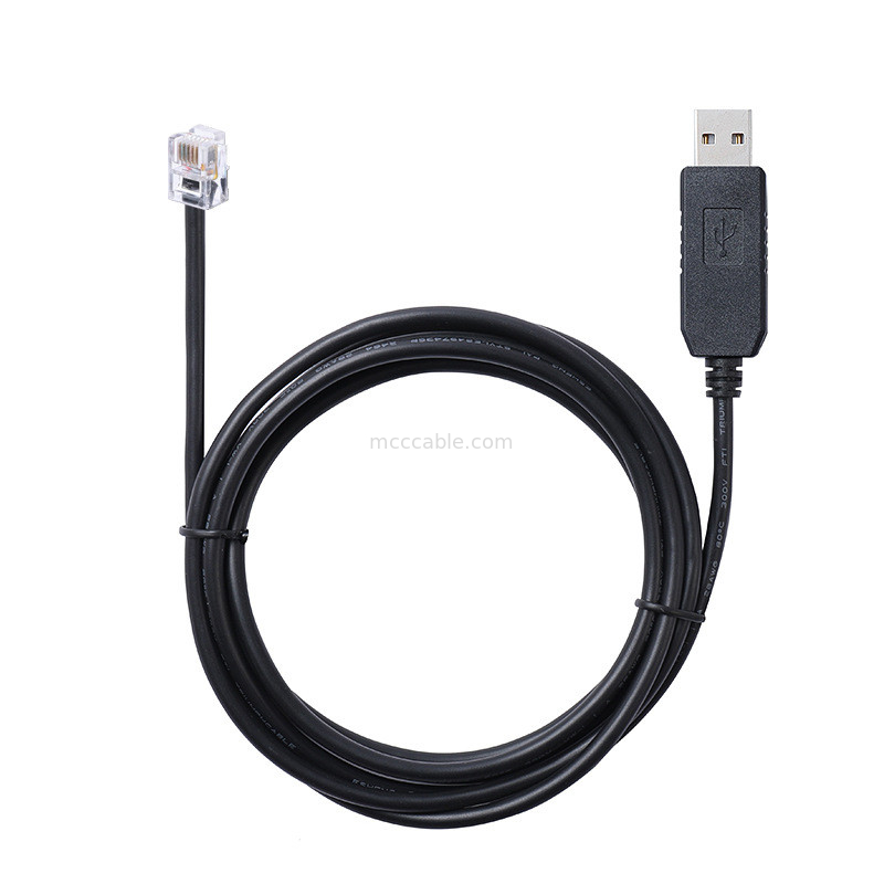 USB-A đến RS232 RJ12 Serial Cable 6P6C tương thích với RS232 Communication Configuration Debugging Line