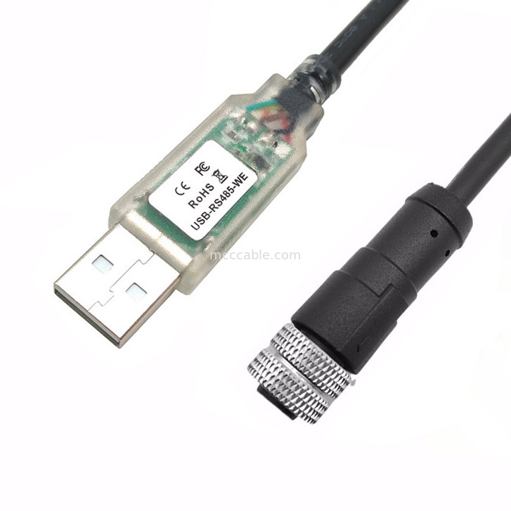 Kết nối chống nước USB-A đến RS485-M12 M8 cho công cụ máy CNC