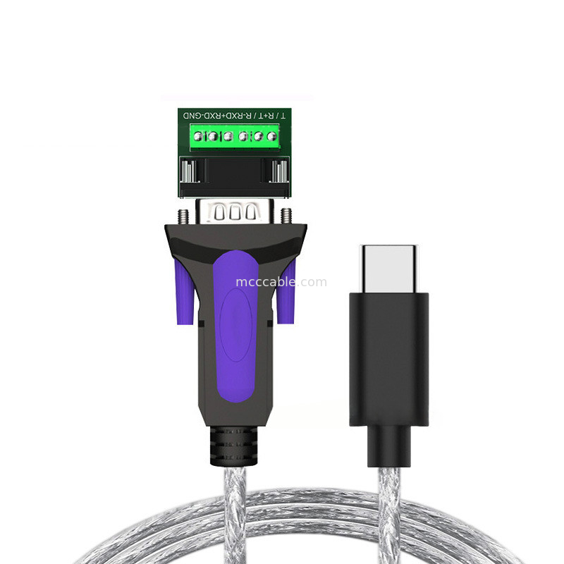Cáp tùy chỉnh loại công nghiệp cho TYPE-C đến RS485-DB9/RS422-DB9 CONN Connector B DB9 Nam