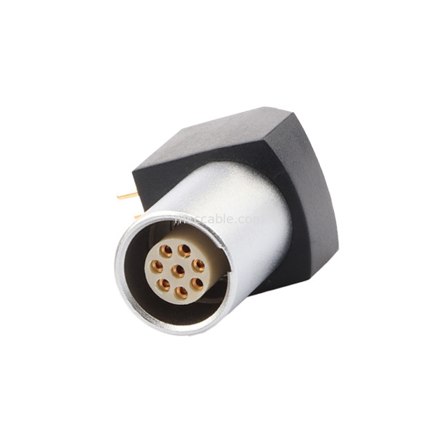 Bộ kết nối tròn trong nhà B Series Z11 8Pin ốc đệm đất cố định ổ cắm 90 ° ổ cắm góc cho bảng mạch