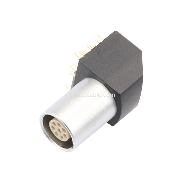 Bộ kết nối tròn trong nhà B Series Z11 8Pin ốc đệm đất cố định ổ cắm 90 ° ổ cắm góc cho bảng mạch