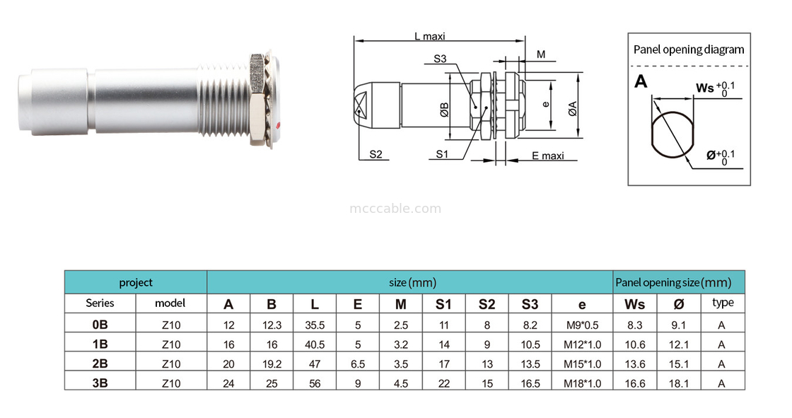 Push-pull Connector B Series Z9 2P Chuyển đổi kênh kép cho hàng không y tế, nghiên cứu khoa học, quân sự