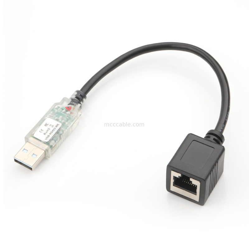Bộ điều hợp cáp tùy chỉnh công nghiệp USB-A RJ422 đến cổng mạng RS232 Cáp gỡ lỗi kỹ thuật mạng