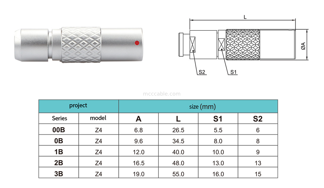 7Pin Z4 B Series kết nối không thấm nước tròn ổ cắm nổi an toàn hệ thống tự khóa đẩy kéo