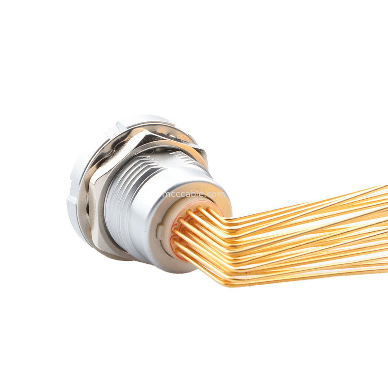 Bộ kết nối chống nước hình tròn Z2 26Pin Double Nut 90° Angle Pin Core Internal And External Nut