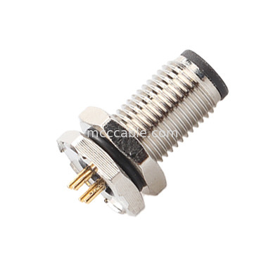 Bộ kết nối hình tròn mã M5-A Series chống nước Panel Flange PCB Male Socket Hỗ trợ 3 lõi và 4 lõi tùy biến IP67