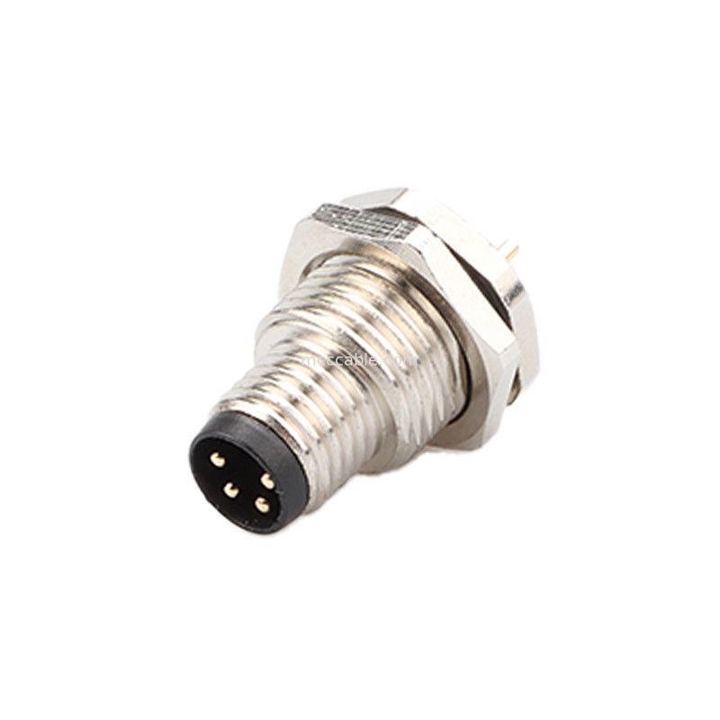 Circular Connector Board Series M8 4Pin Panel Socket Socket Connector panel flange socket PCB nam, không thấm nước IP67
