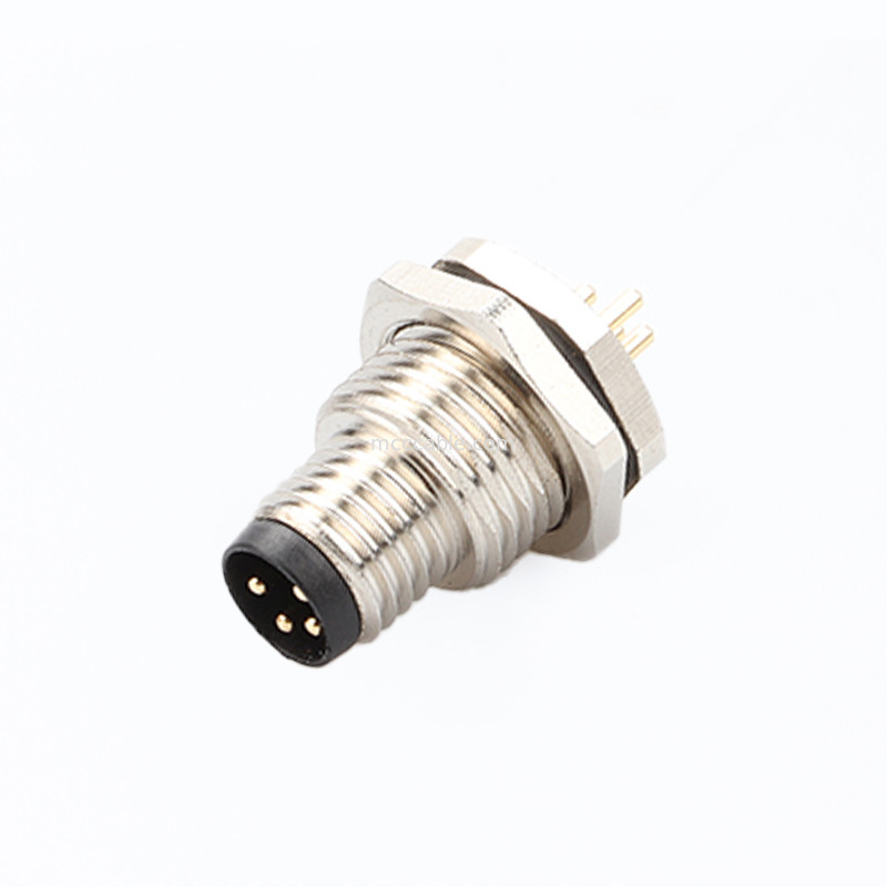 Circular Connector Board Series M8 4Pin Panel Socket Socket Connector panel flange socket PCB nam, không thấm nước IP67