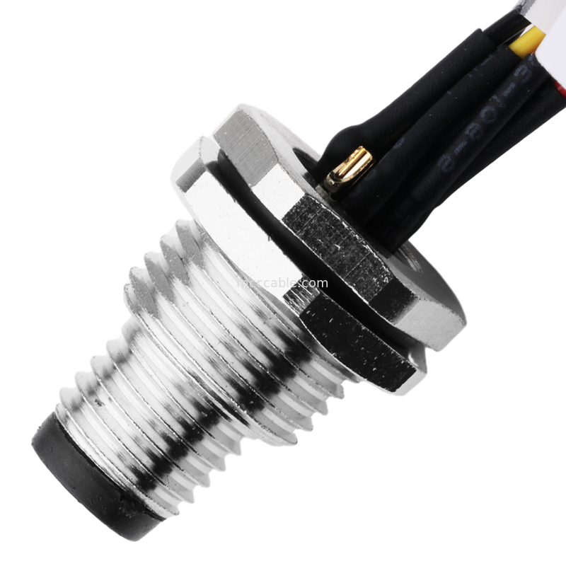 IP67 Không thấm nước Cáp dây-sợi M8 Đàn ông đến 1.25mm Pitch Connector UL1061