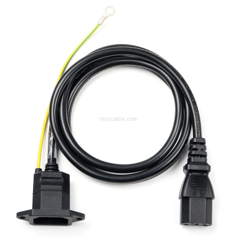 IEC C14 Panel Mount đến C13 Power Cord Assembly với dây đất