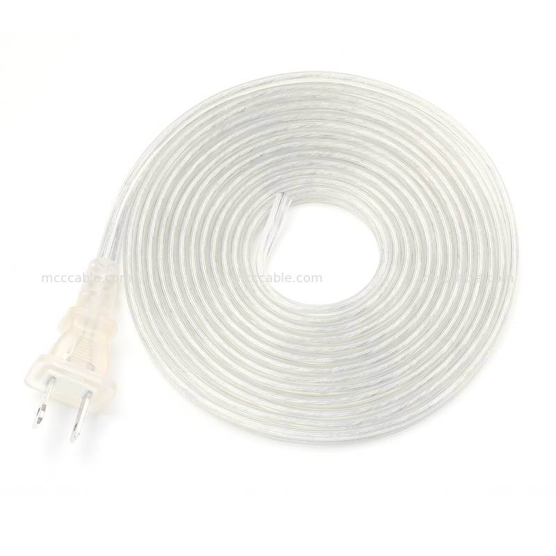 Lắp ráp dây nguồn hai nhánh phân cực trong suốt tùy chỉnh với cáp 18AWG SPT-2